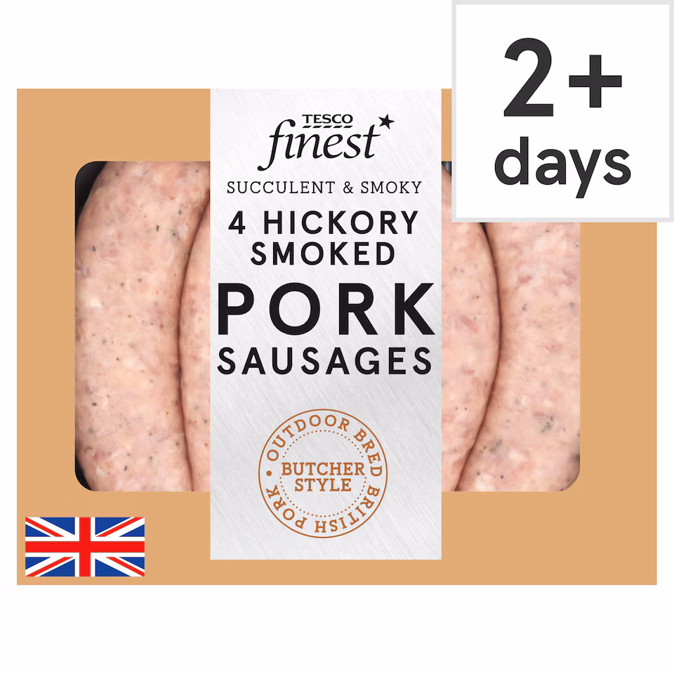 Tesco Finest 4 Hickory Smoked Pork Sausages 440g