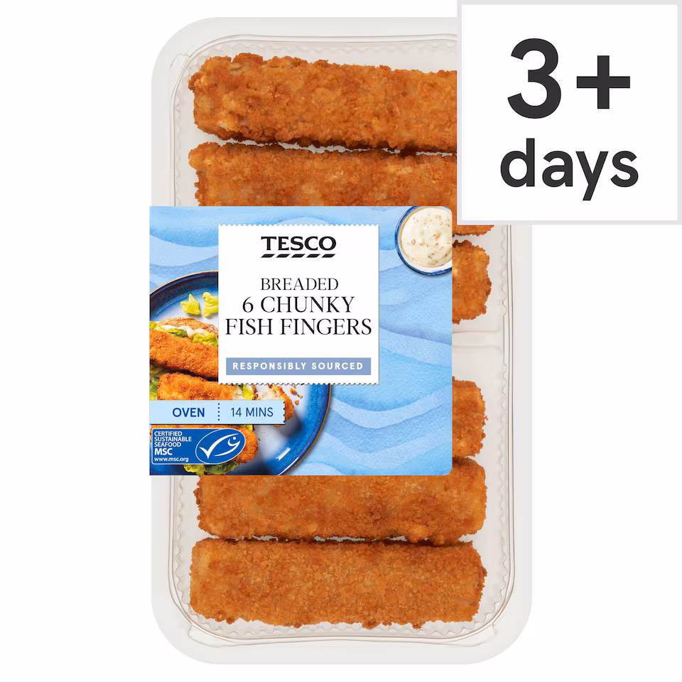 Tesco Breaded 6 Chunky Fish Fingers 300g