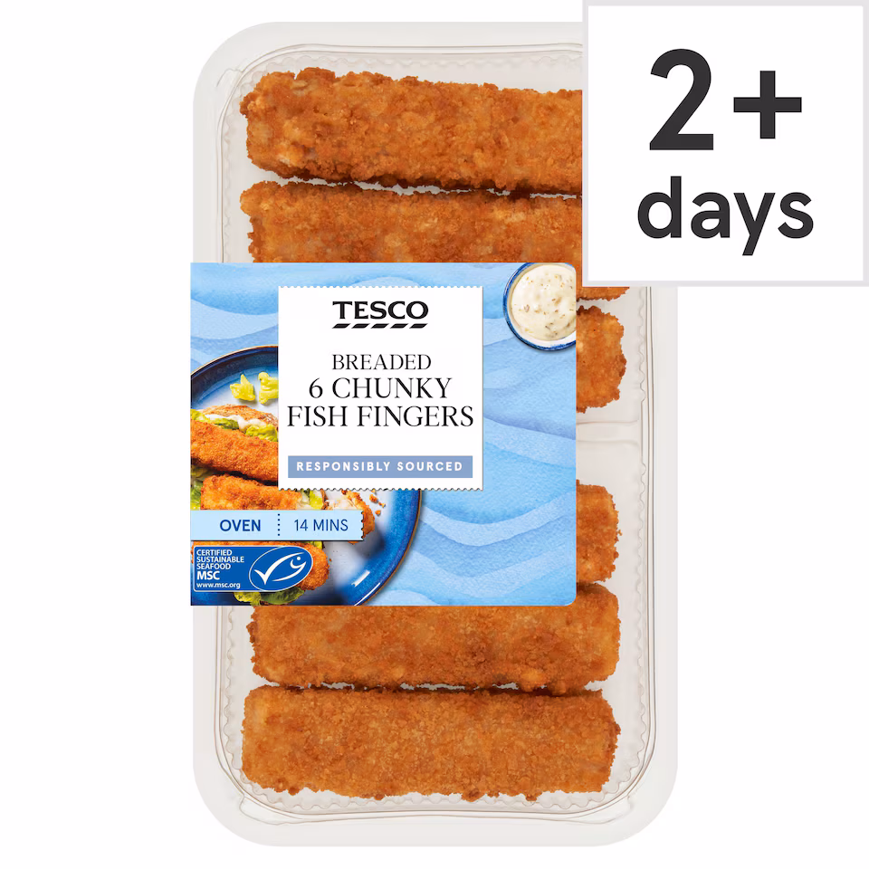 Tesco Breaded 6 Chunky Fish Fingers 300g