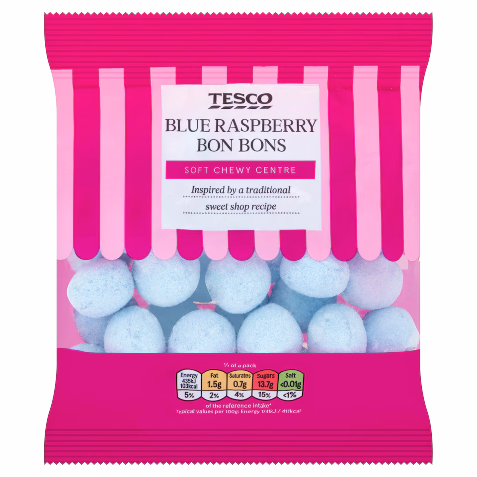 Tesco Blue Raspberry Bon Bons 175g