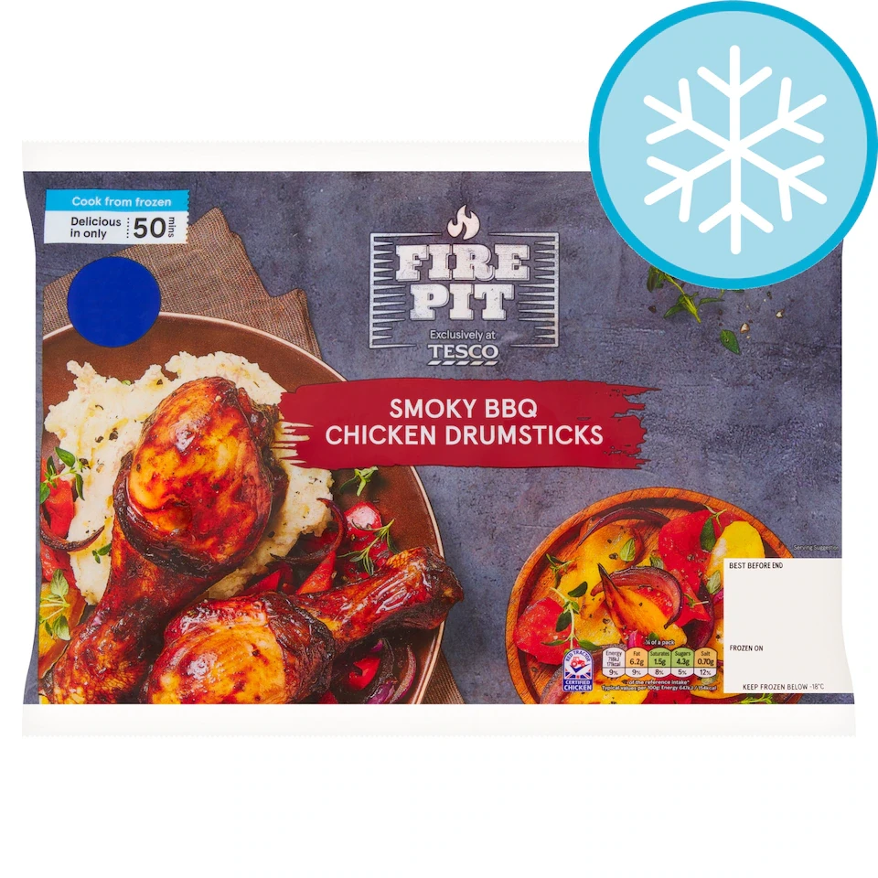 Fire Pit Tesco Smokey BBQ Chicken Drums 800g