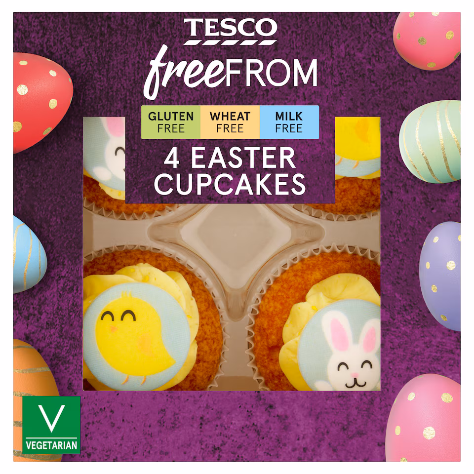 Tesco Free From Easter Cupcakes 4 Pack