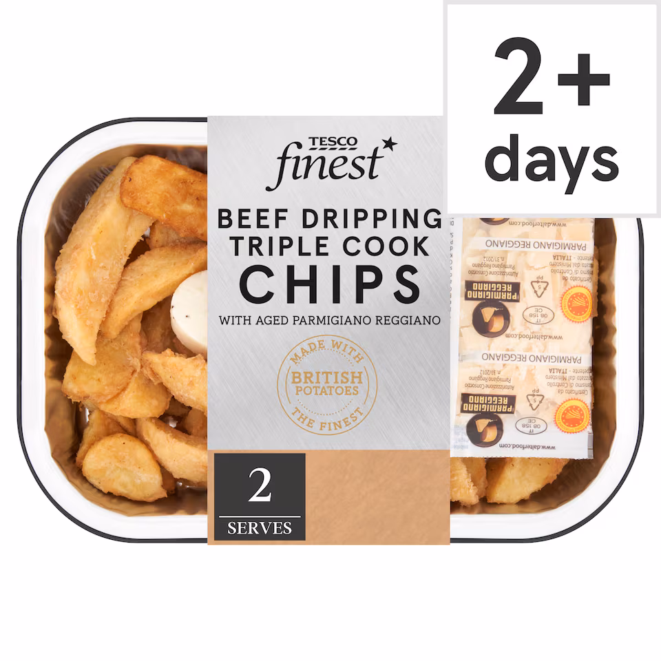 Tesco Finest Beef Dripping Triple Cook Chips with Aged Parmiggiano Reggiano 400g