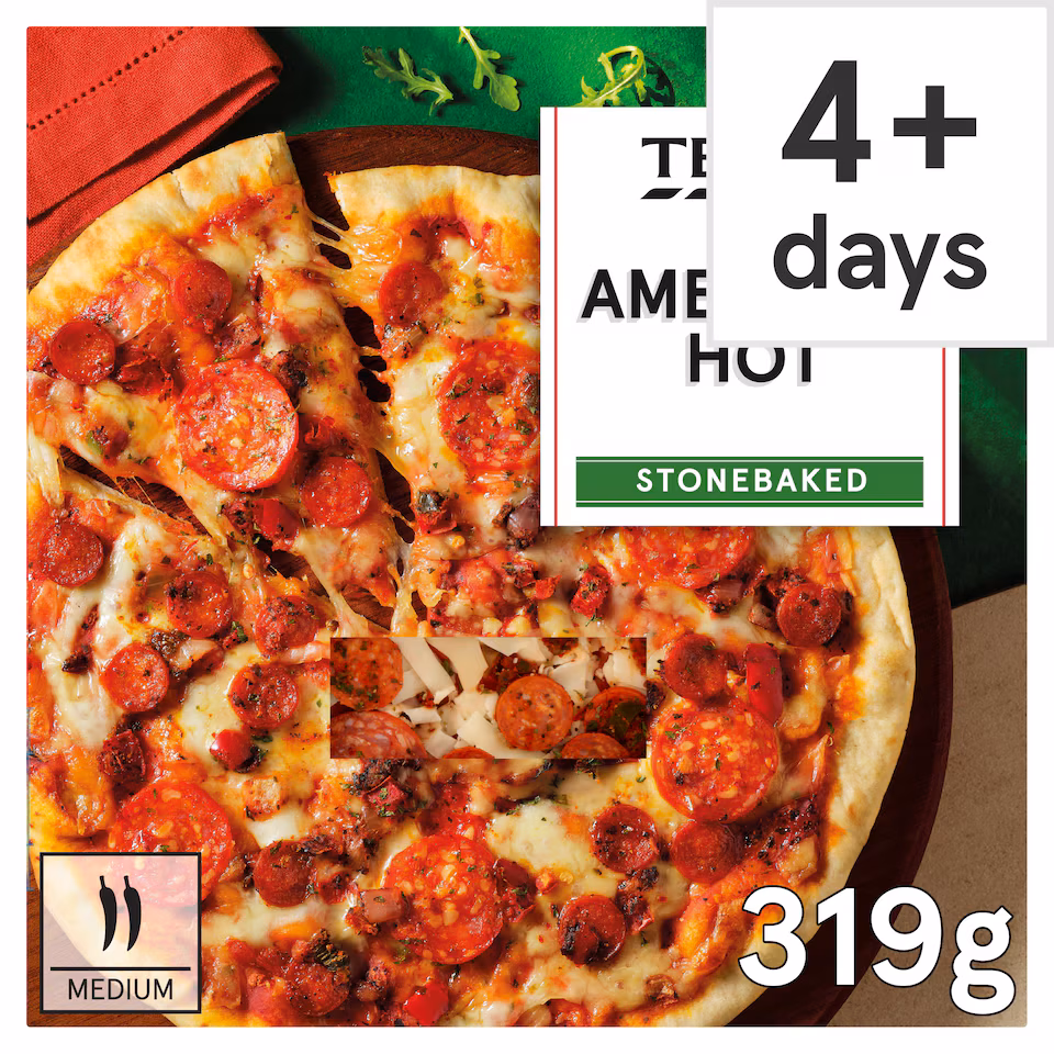 Tesco Stonebaked American Hot 319g