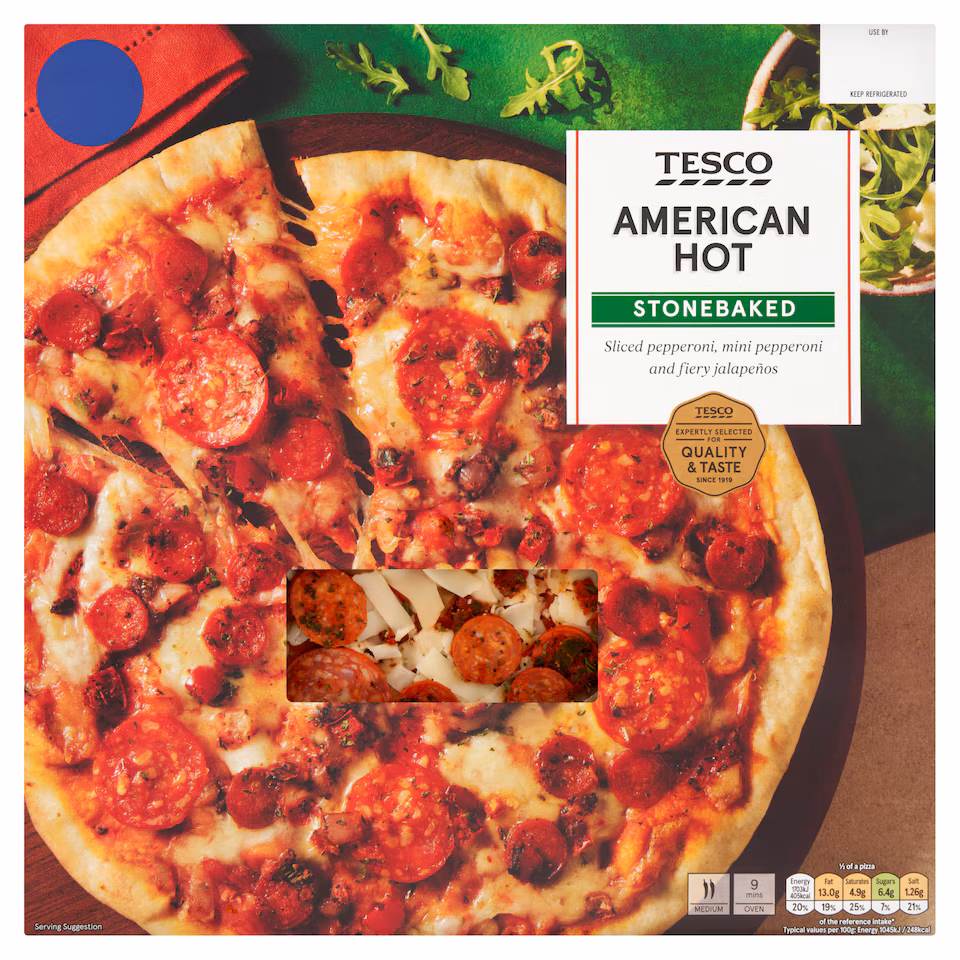 Tesco Stonebaked American Hot 319g