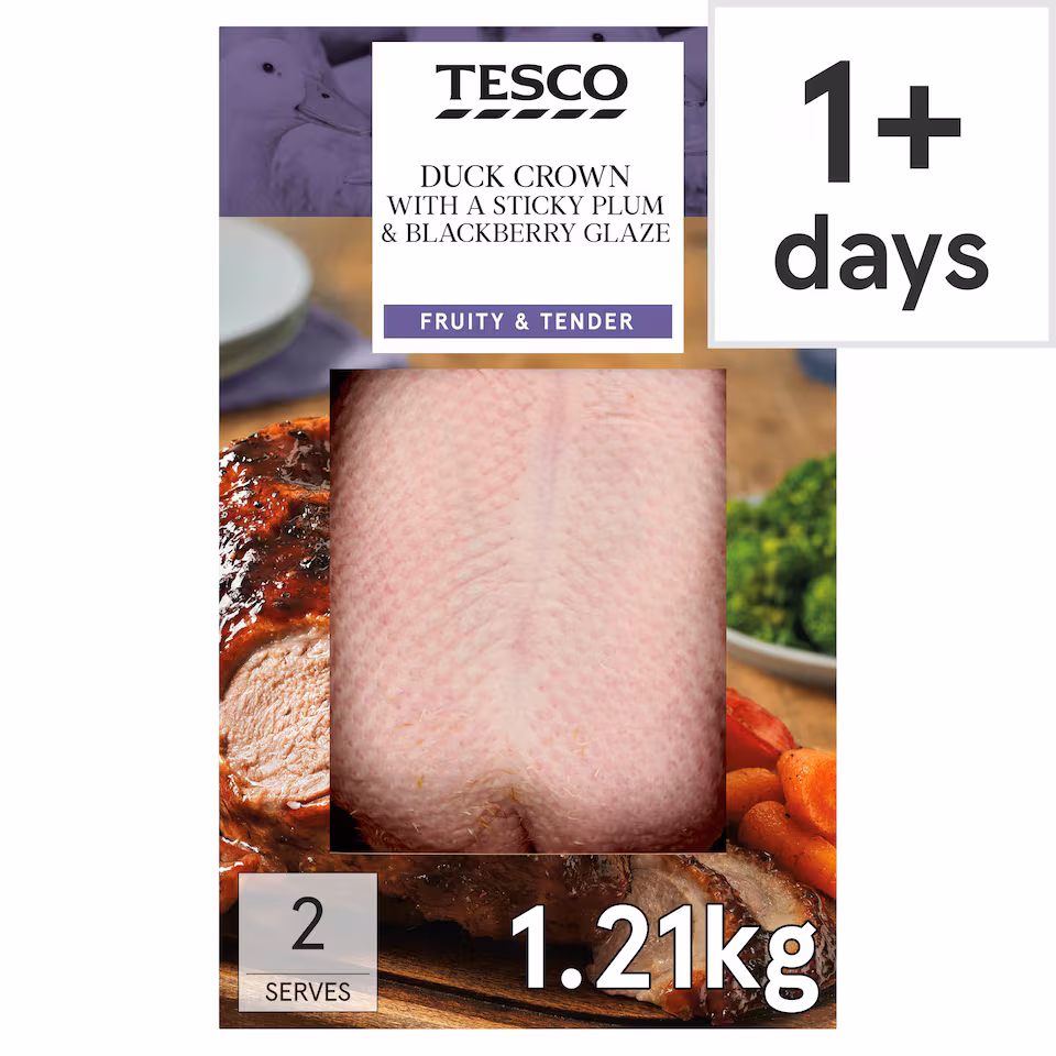 Tesco Duck Crown With A Sticky Plum & Blackberry Glaze 1.21kg