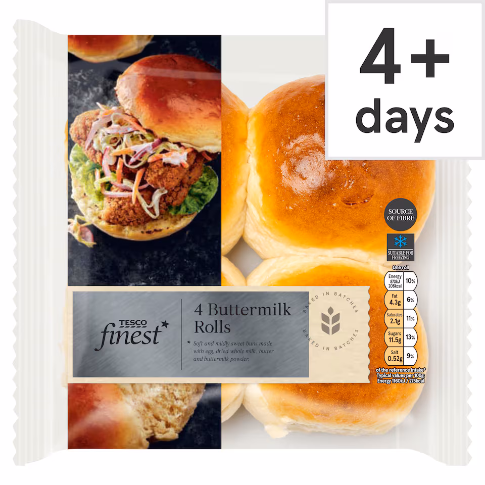 Tesco Finest Buttermilk Buns 4 Pack