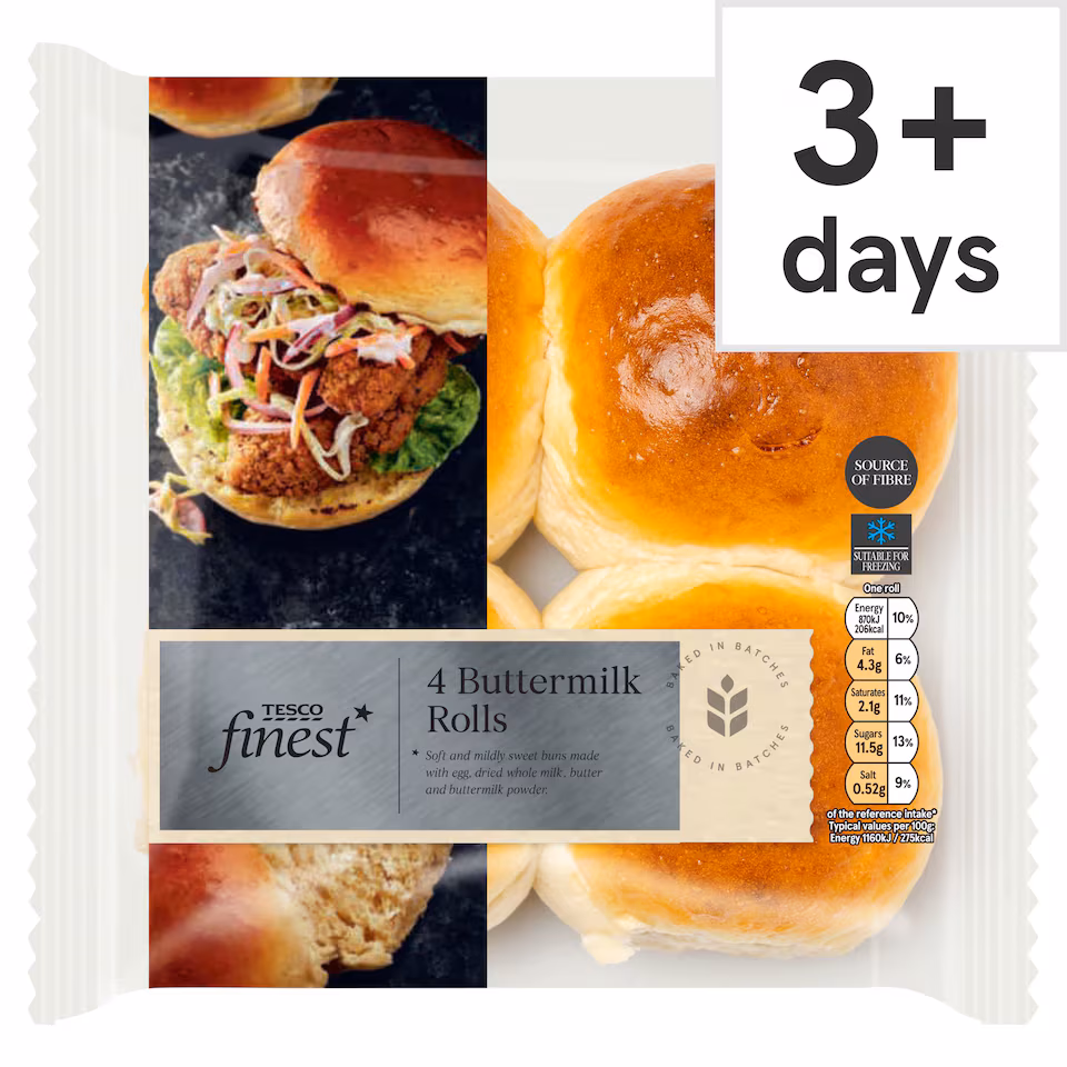 Tesco Finest Buttermilk Buns 4 Pack