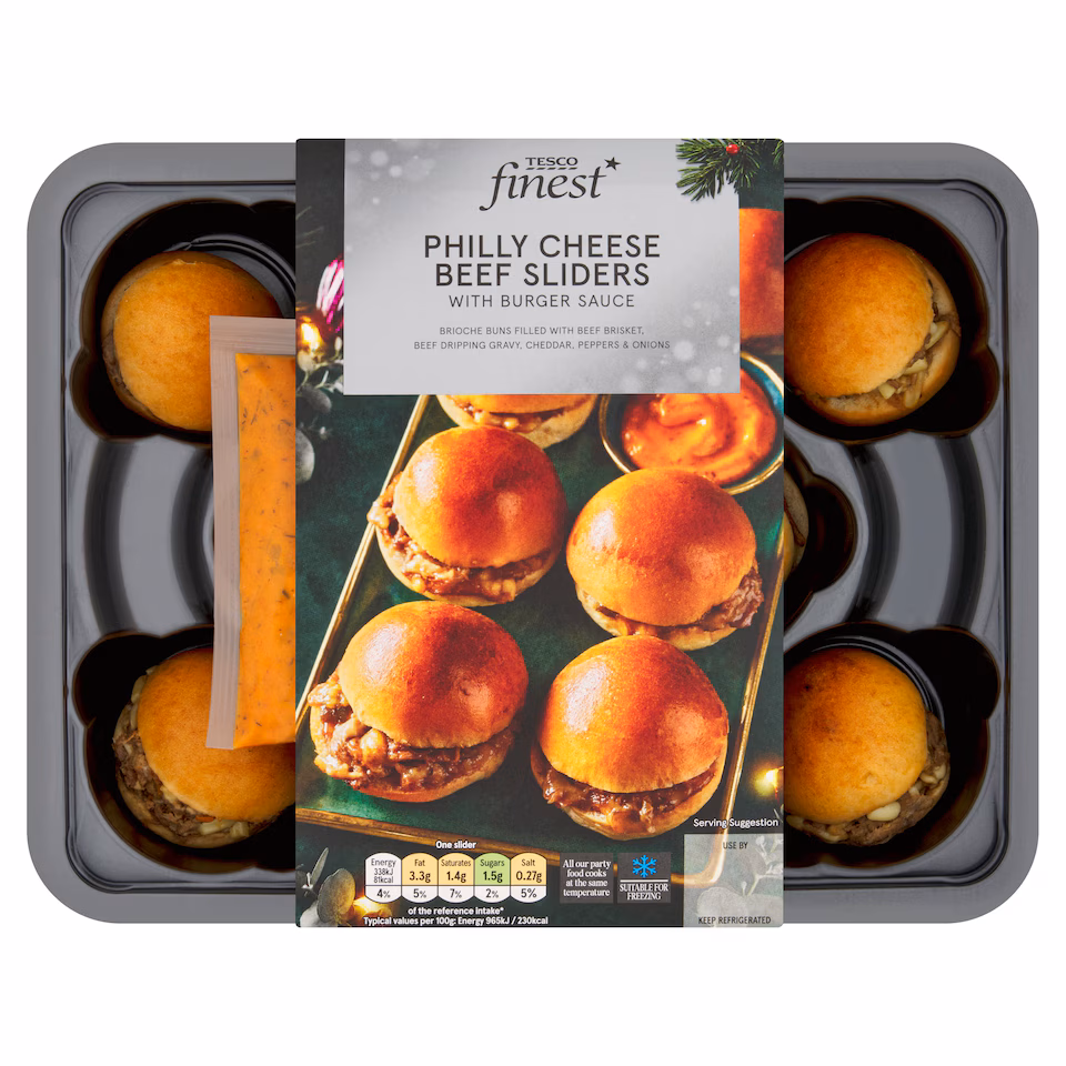 Tesco Finest 8 Philly Cheese Beef Sliders 278g