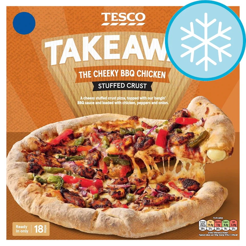 Tesco Takeaway The Cheeky BBQ Chicken Stuffed Crust Pizza 495g