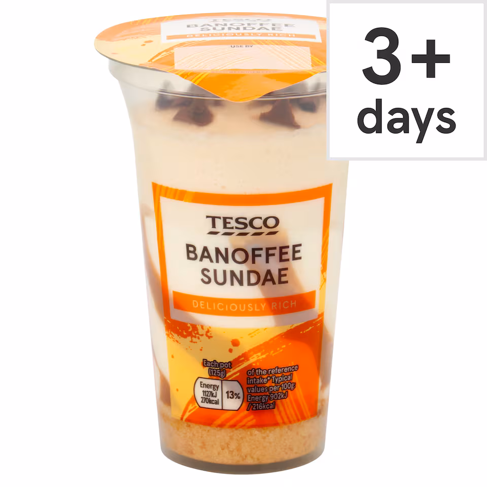 Tesco Banoffee Sundae 125g