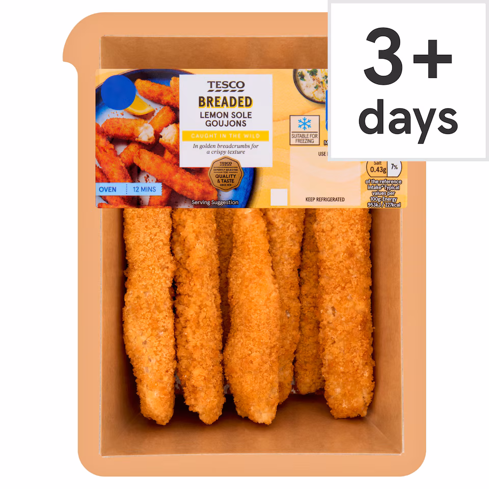 Tesco Breaded Lemon Sole Goujons 200g