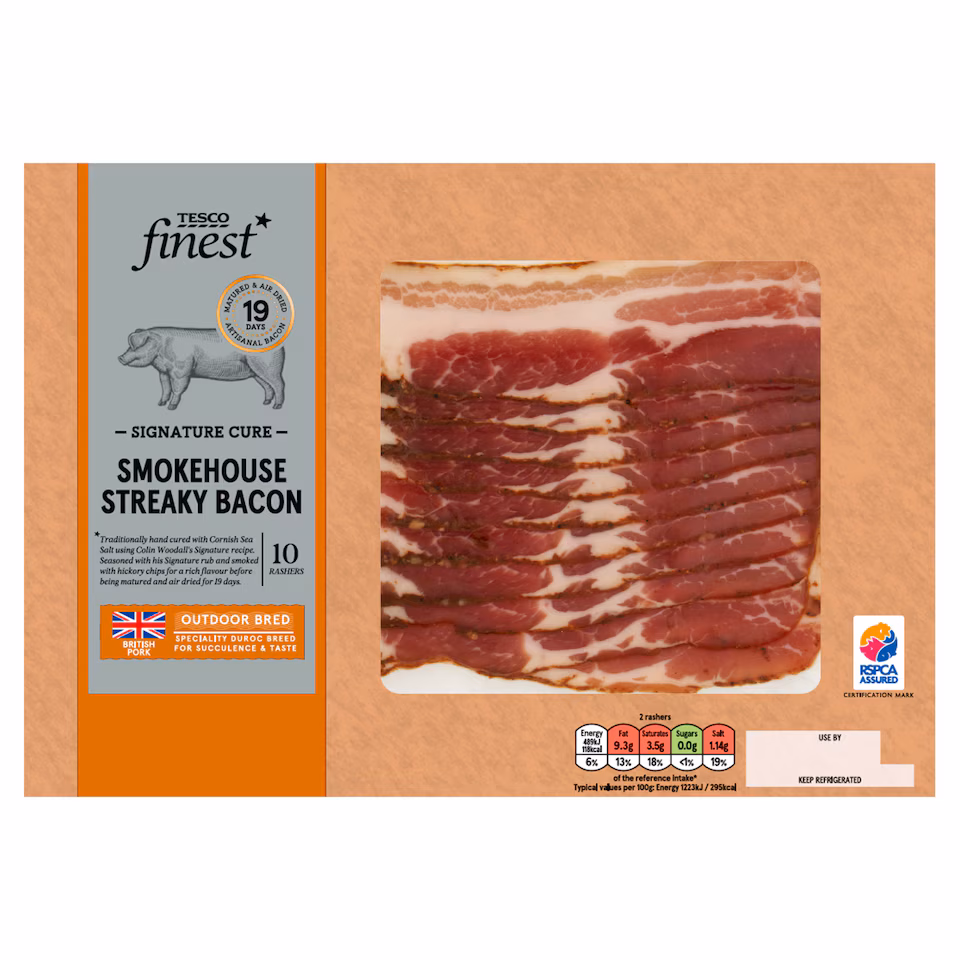 Tesco Finest Signature Cure 10 Smokehouse Streaky Bacon 200g
