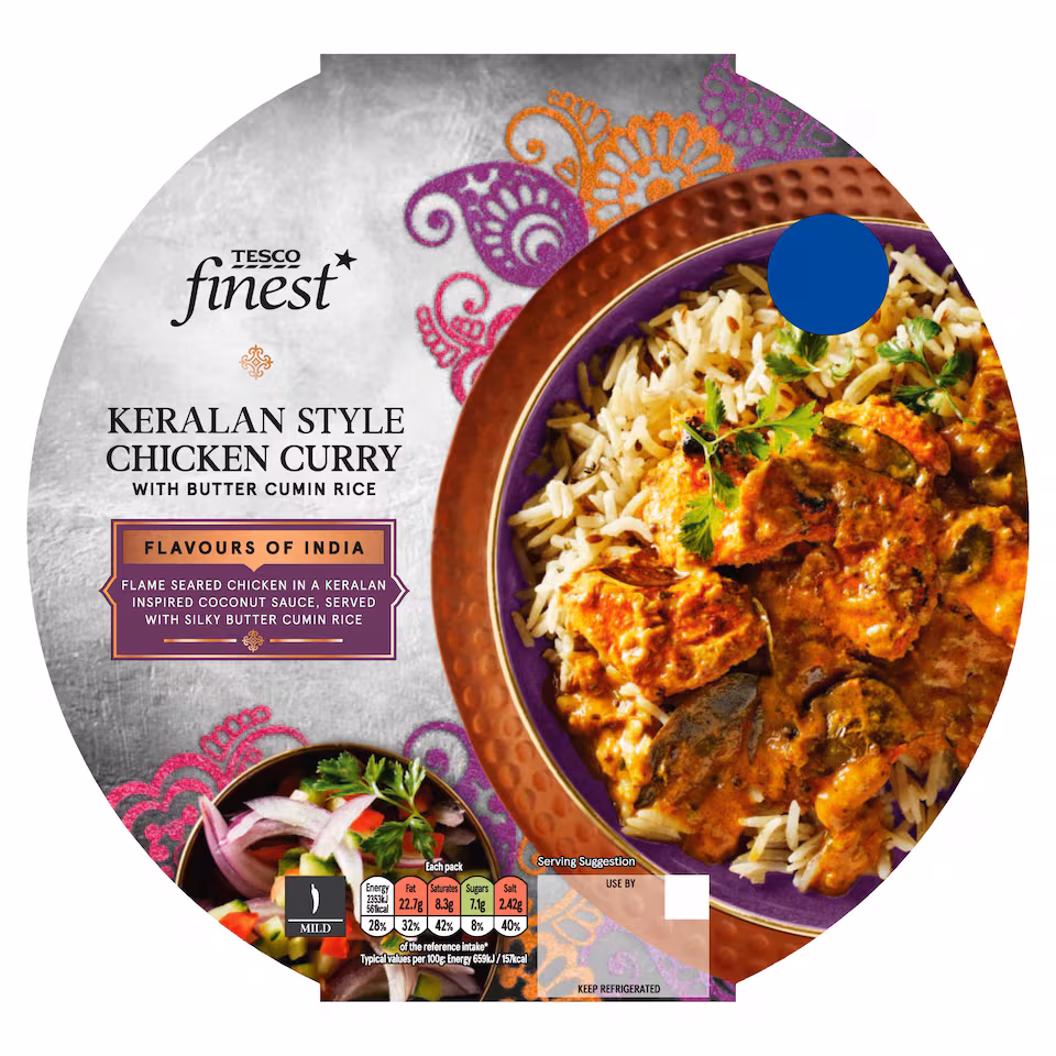 Tesco Finest Keralan Style Chicken Curry with Butter Cumin Rice 380g