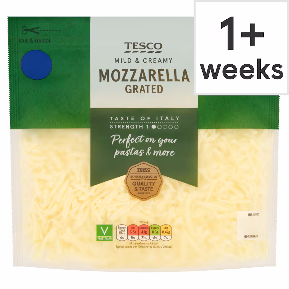 Tesco Mozzarella Grated 500g