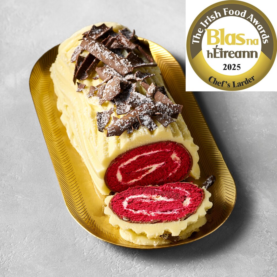 80. Tesco Finest White Chocolate & Red Velvet Yule Log (Serves 8)