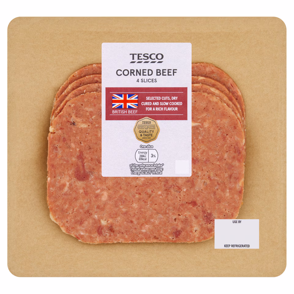 Tesco Corned Beef 4 Slices 140g