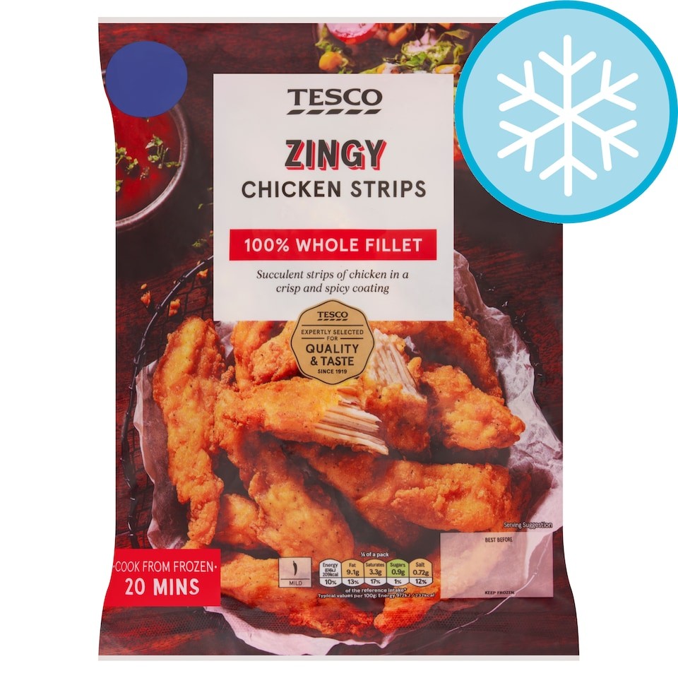 Tesco Zingy Chicken Strips 400g