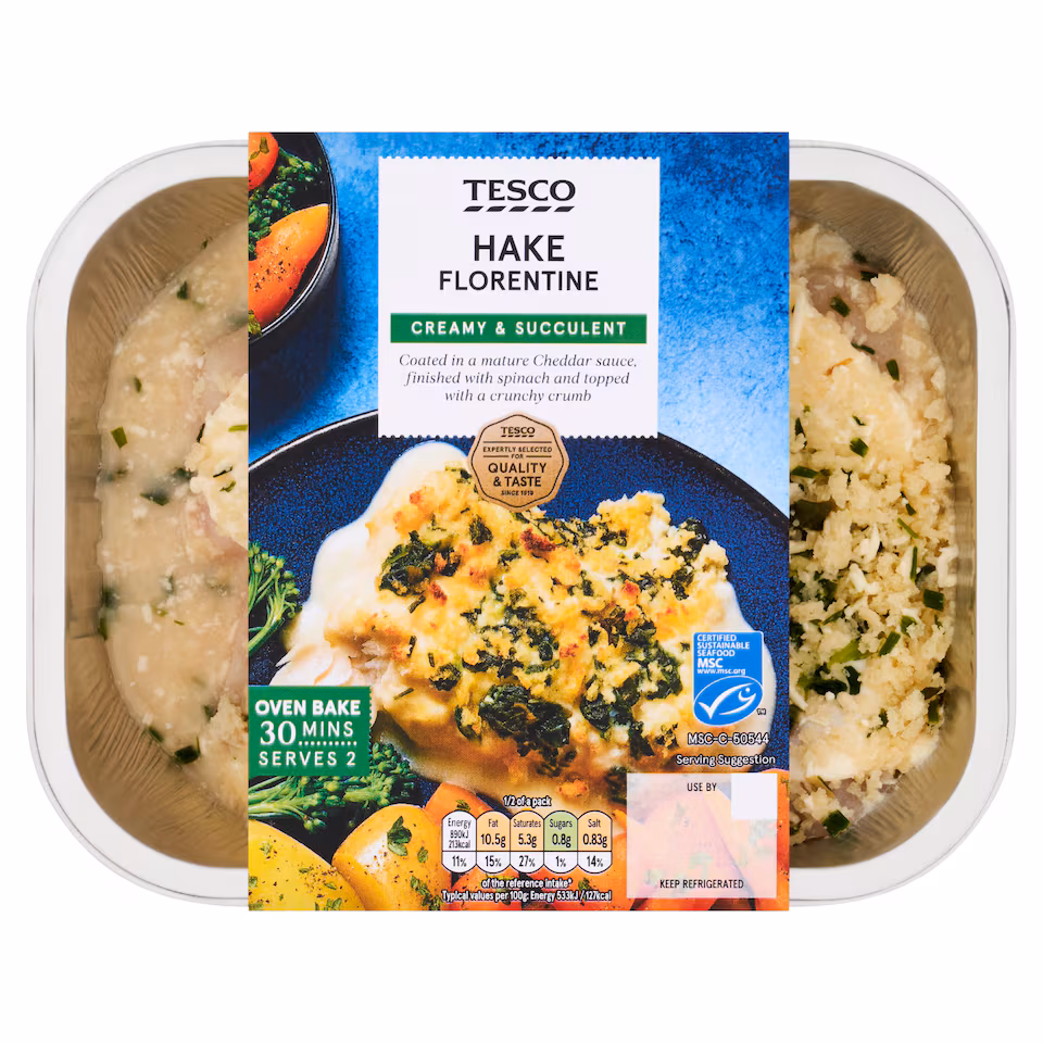 Tesco Hake Florentine 360g