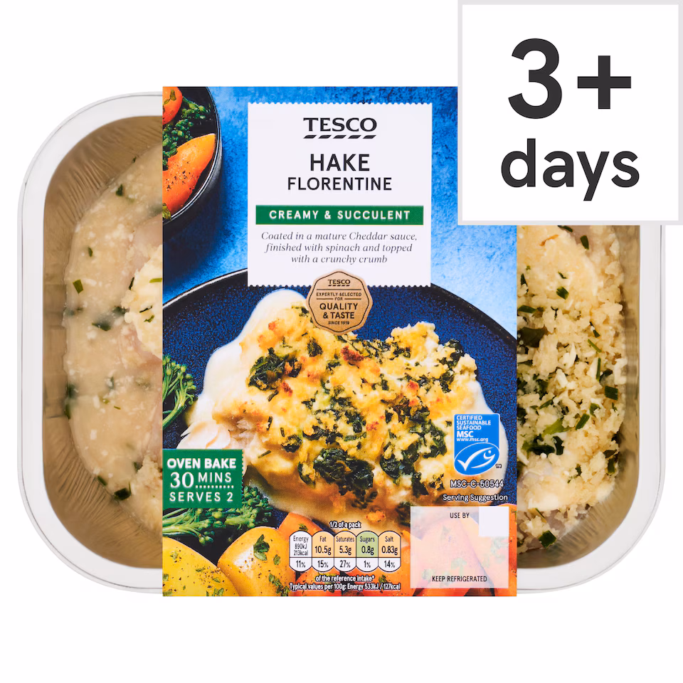 Tesco Hake Florentine 360g