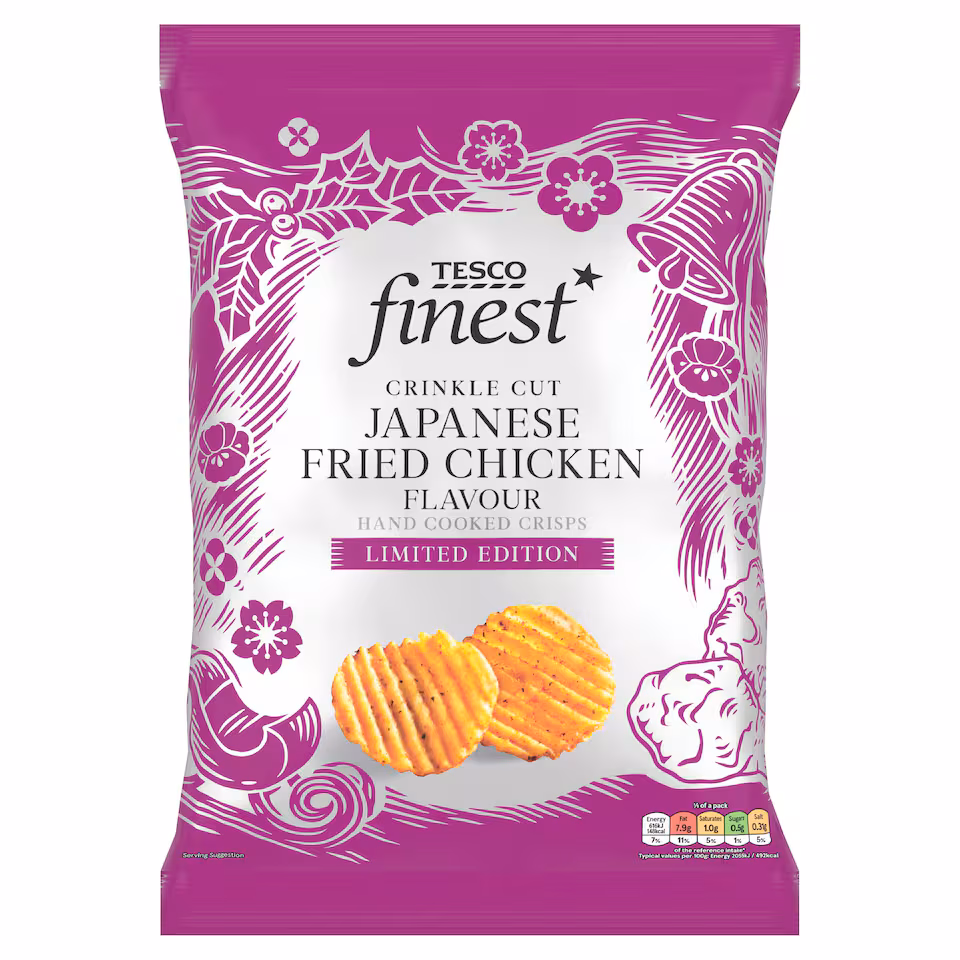 Tesco Finest Japanese Fried Chicken Crinkle Cut Crisps 150g