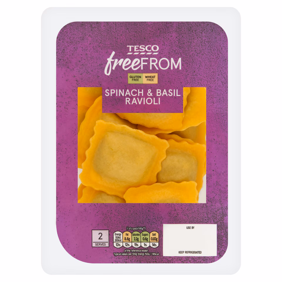 Tesco Free From Spinach & Basil Ravioli 250g