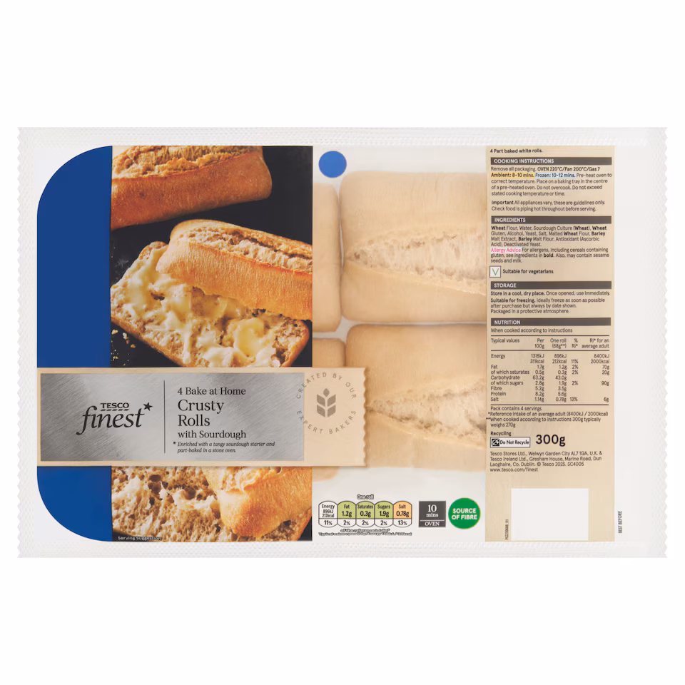 Tesco Finest 4 Crusty Rolls 300g