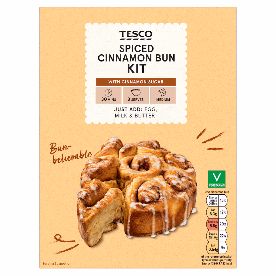 Tesco Spiced Cinnamon Bun Kit 490g