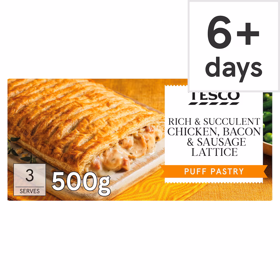 Tesco Chicken Bacon & Sausage Lattice Bar 500g