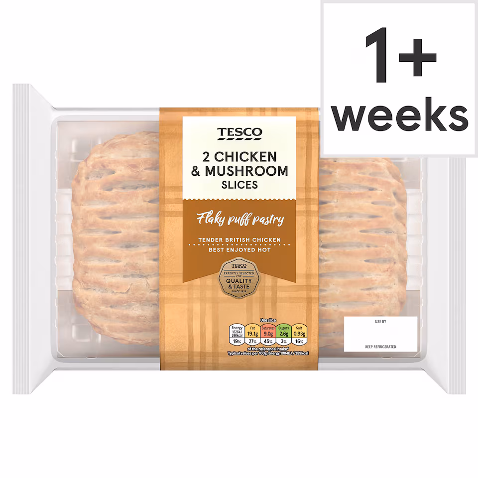 Tesco 2 Chicken & Mushroom Slices 300g