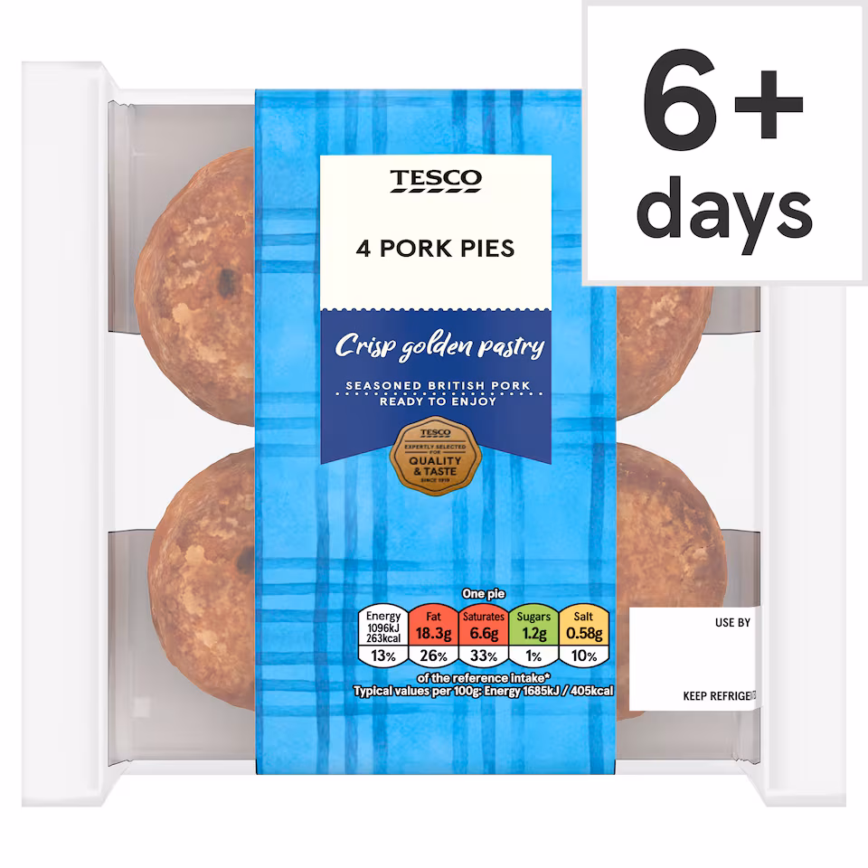 Tesco 4 Pork Pies 260g