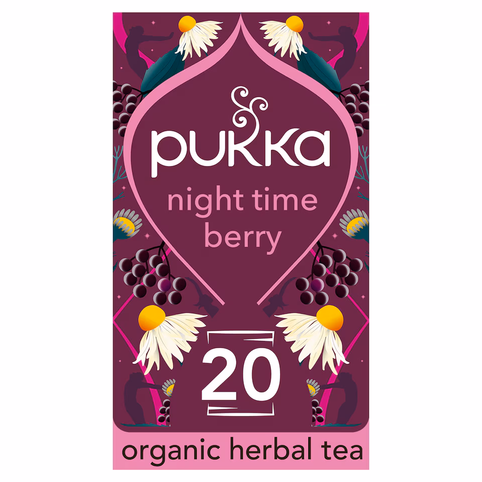Pukka Organic Night Time Berry Herbal Tea With Chamomile 20 Sleep Tea Bags 32g