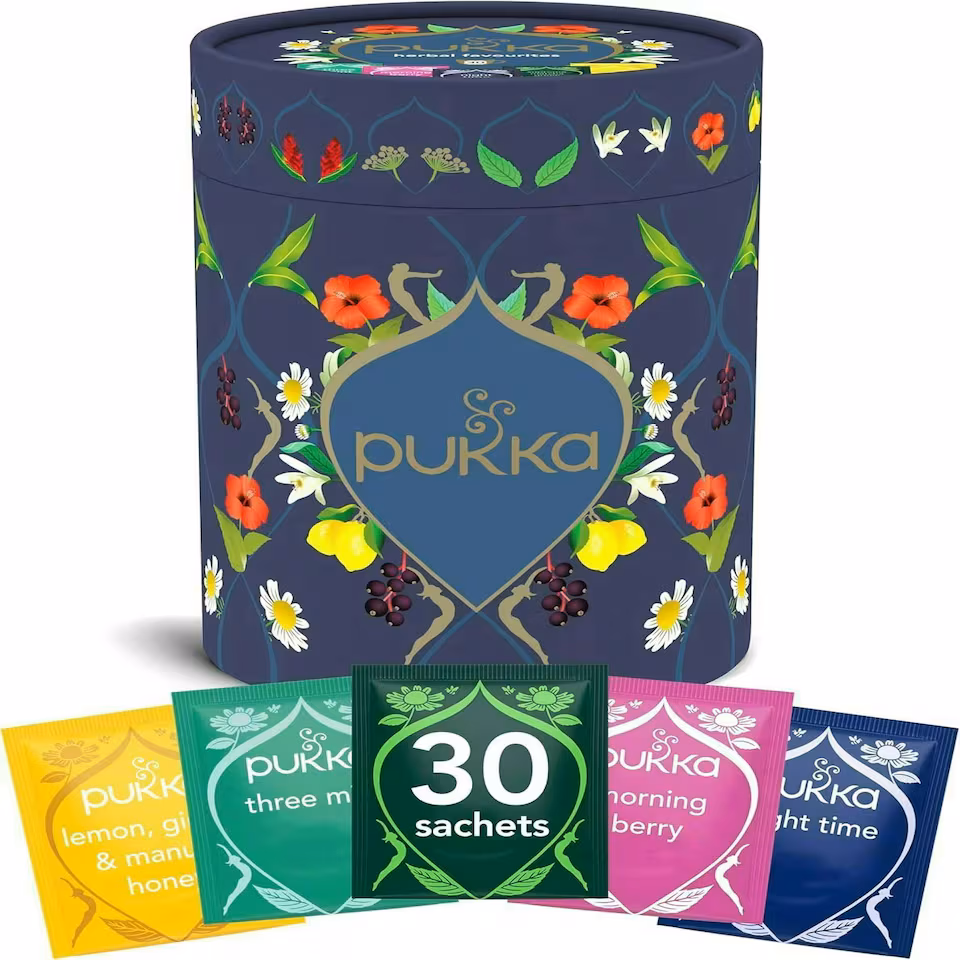 Pukka Herbs Favourites Herbal Tea Gift Set, Ideal Gifts, 30 Teabags, 5 Flavours | Blue