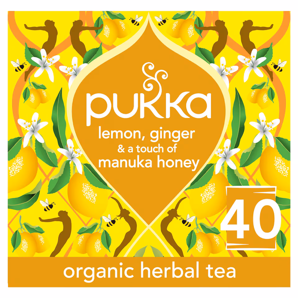 Pukka Organic Lemon, Ginger & a touch of Manuka Honey 40 Immunity Herbal Tea Bags 68g