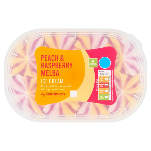 Sainsbury's Raspberry & Peach Melba Ice Cream 900ml
