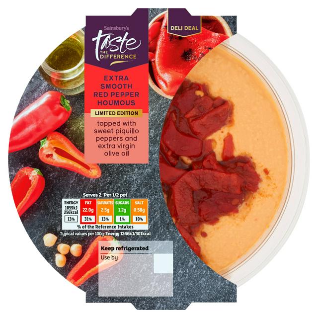 Sainsbury's Extra Smooth Red Pepper Houmous, Summer Edition, Taste the Difference 170g