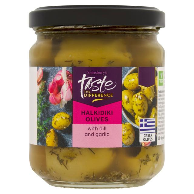 Sainsbury's Halkidiki Olives, Taste the Difference 190g