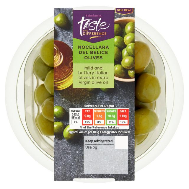 Sainsbury's Nocellara Del Belice Olives, Taste the Difference 160g