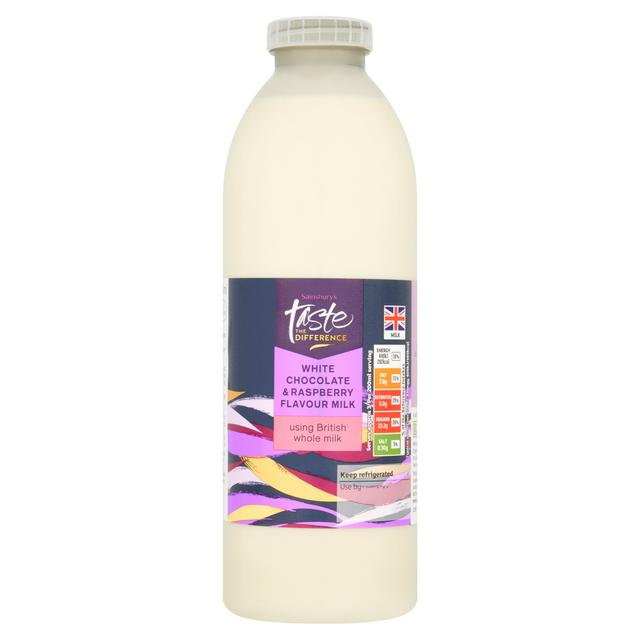 Sainsbury's White Chocolate & Raspberry Milk, Taste the Difference 750ml