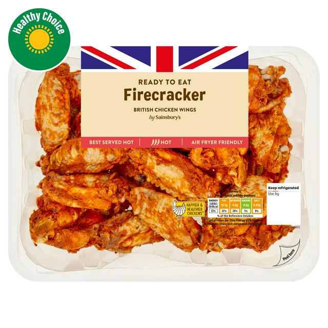 Sainsbury's Firecracker Cooked British Chicken Wings 525g (ready to eat)