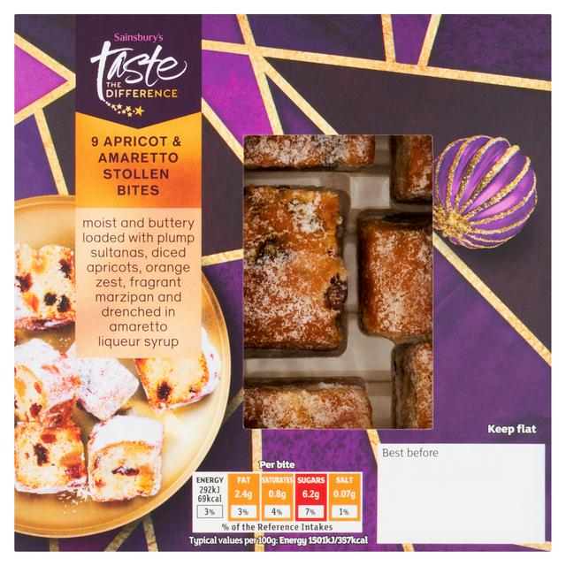 Sainsbury's Apricot & Amaretto Stollen Bites, Taste the Difference x9 175g