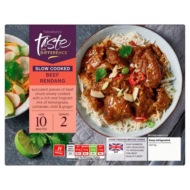 Sainsbury's Slow Cooked British Beef Rendang, Taste the Difference 555g (serves 2)