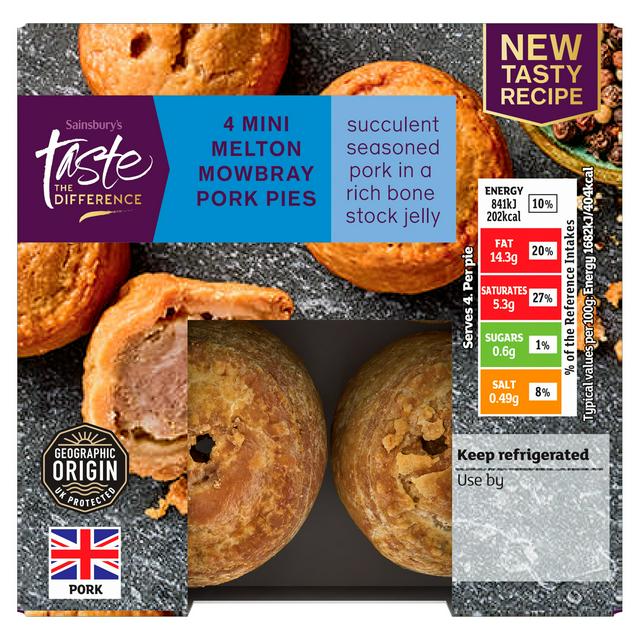 Sainsbury's Mini Melton Mowbray Pork Pies, Taste the Difference x4 200g