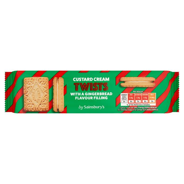 Sainsbury's Custard Cream Twists with a Gingerbread Flavour Filling 150g
