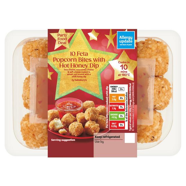 Sainsbury's Feta Popcorn Bites with Chilli Honey Dip x10 210g