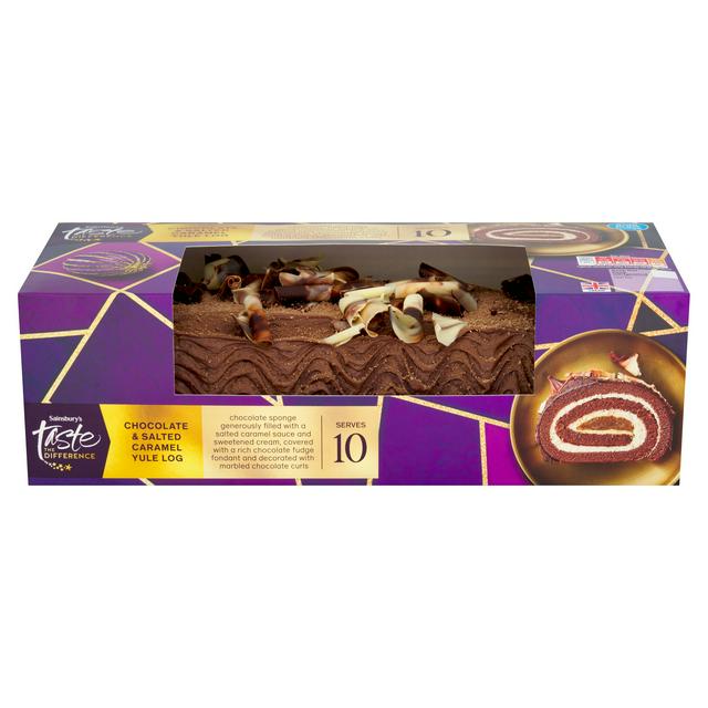 Sainsbury's Chocolate & Salted Caramel Yule Log, Taste the Difference 700g