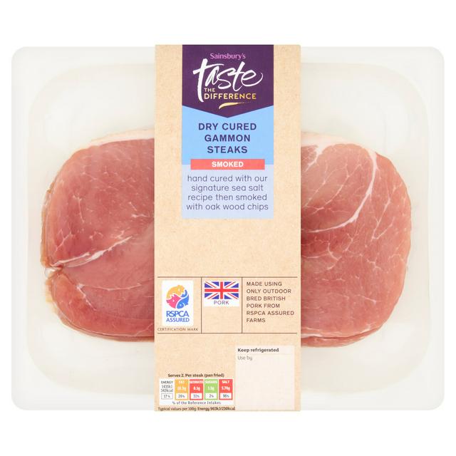 Sainsbury's Dry Cured Gammon Steaks Smoked, Taste the Difference 400g