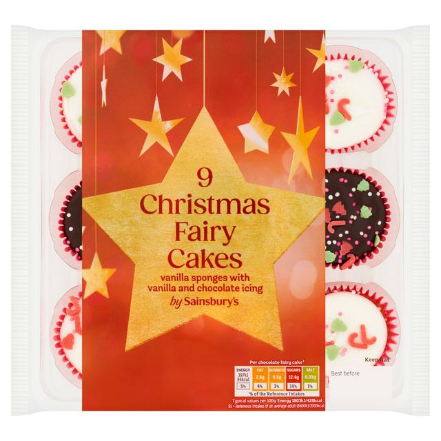 Sainsbury's Christmas Fairy Cakes x9
