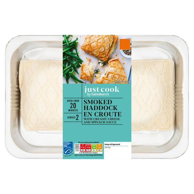 Sainsbury's Ready to Cook Smoked MSC Haddock En Croute x2 380g