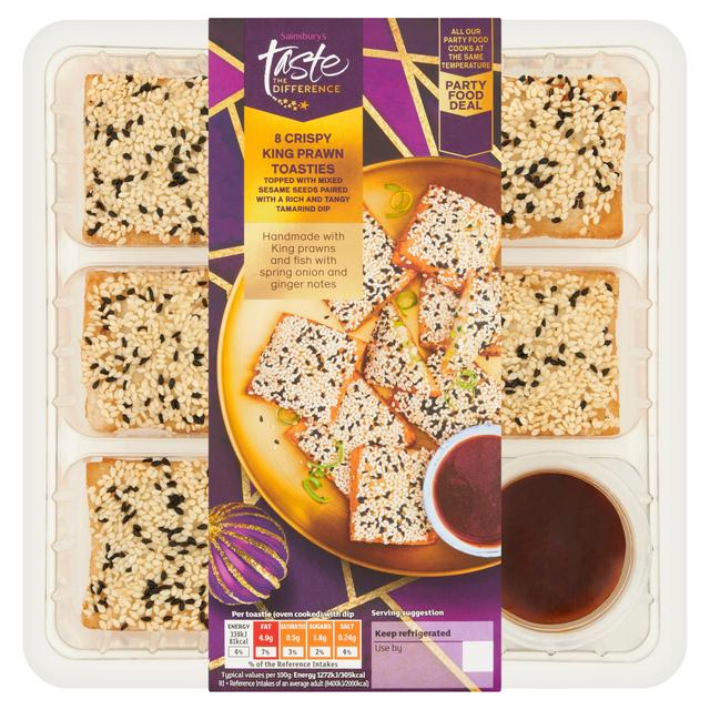 Sainsbury's Crispy King Prawn Toasties, Taste the Difference x8 222g